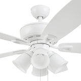 Harbor Breeze Notus 52-in White LED Indoor Ceiling Fan with Light Kit (5-Blade)