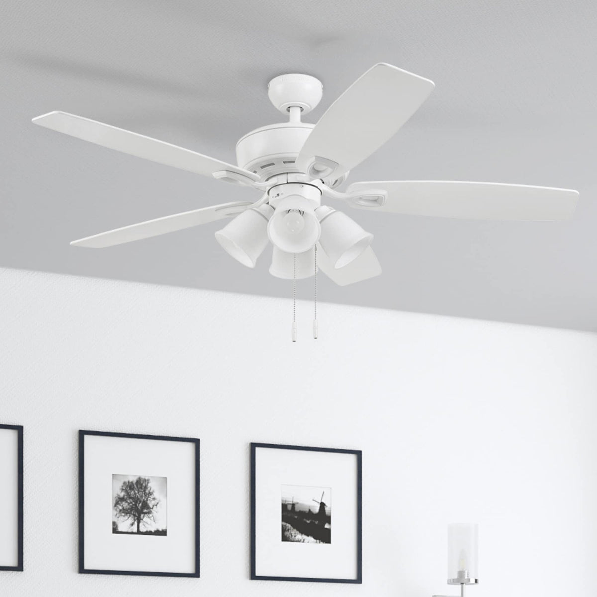 Harbor Breeze Notus 52-in White LED Indoor Ceiling Fan with Light Kit (5-Blade)