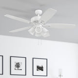 Harbor Breeze Notus 52-in White LED Indoor Ceiling Fan with Light Kit (5-Blade)