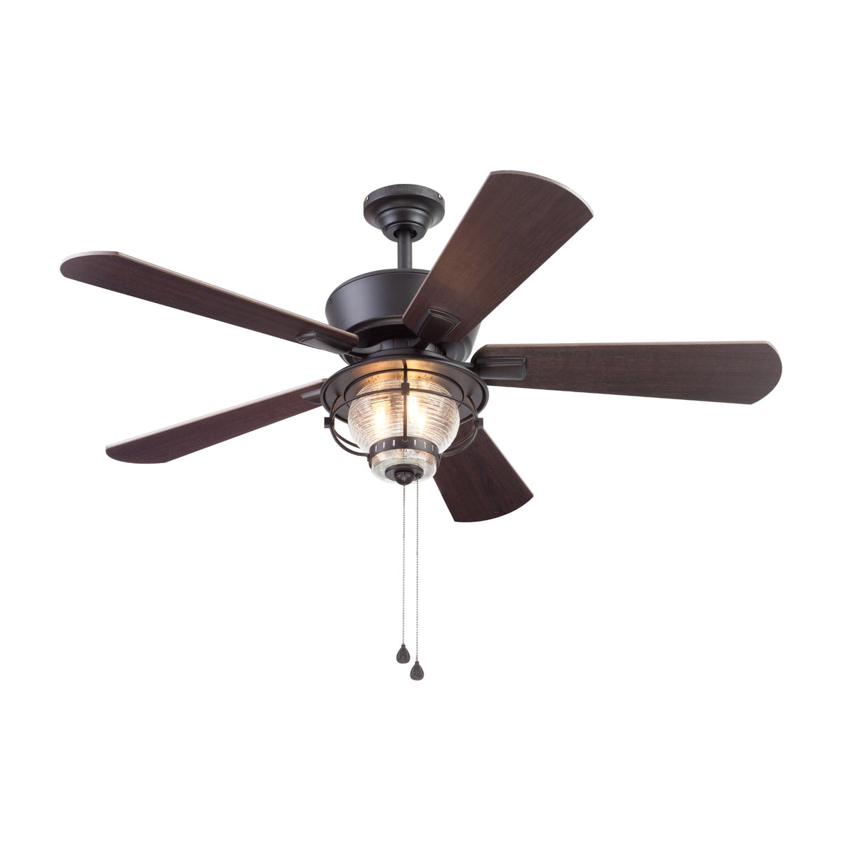 Harbor Breeze Merrimack II 52-in Matte Bronze LED Indoor/Outdoor Ceiling Fan with Light Kit, 5-Blade