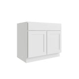 RELIABILT Parkstone 24-in W x 34.5-in H x 24-in D White Sink Base Fully Assembled Plywood Cabinet (Flat Panel Shaker Style)