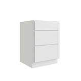 RELIABILT Parkstone 24-in W x 34.5-in H x 24-in D White 3-Drawer Base Fully Assembled Plywood Cabinet (Flat Panel Style)