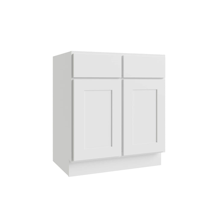 RELIABILT Parkstone 30-in W x 34.5-in H x 24-in D White Sink Base Fully Assembled Plywood Cabinet (Flat Panel Shaker Style)