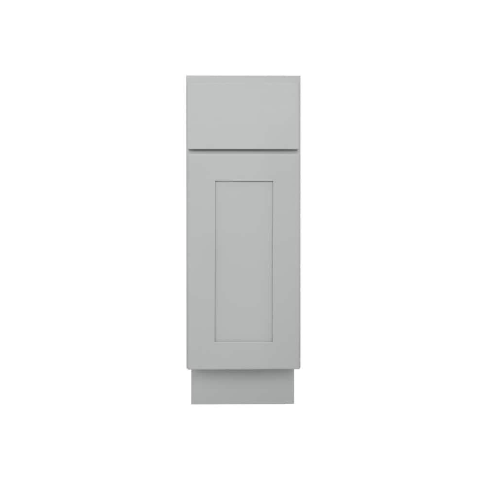 RELIABILT Overlake 12-in W x 34.5-in H x 24-in D Gray 1-Drawer Base Ready To Assemble Plywood Cabinet (Recessed Panel Shaker Door Style)