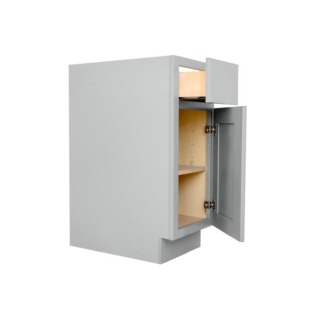 RELIABILT Overlake 12-in W x 34.5-in H x 24-in D Gray 1-Drawer Base Ready To Assemble Plywood Cabinet (Recessed Panel Shaker Door Style)