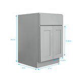 RELIABILT Overlake 27-in W x 34.5-in H x 24-in D Gray 1-Drawer Base Ready To Assemble Plywood Cabinet (Recessed Panel Shaker Door Style)
