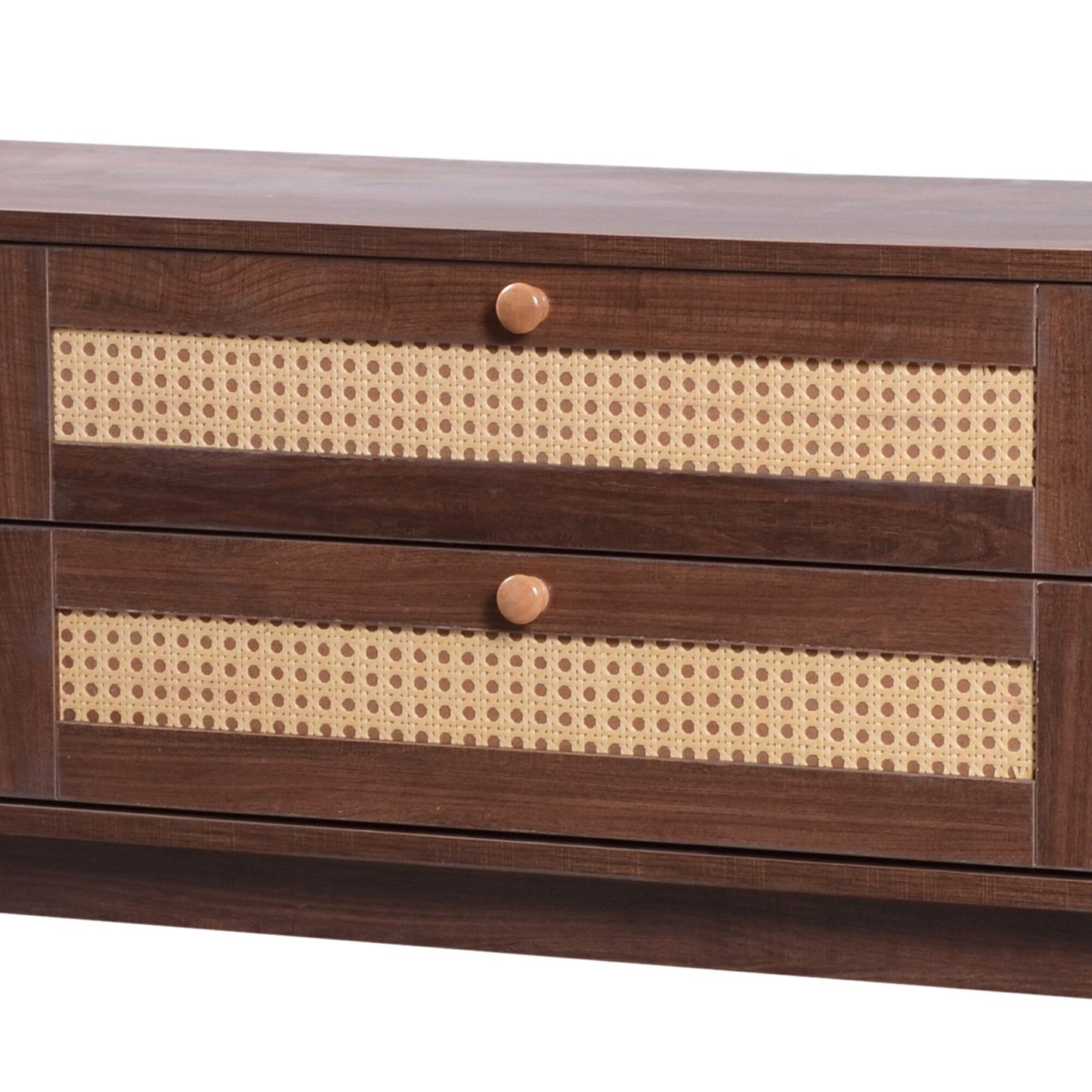 Fun Orange Modern/Contemporary Natural Wood+Brown Tv Cabinet (Accommodates TVs up to 70-in)