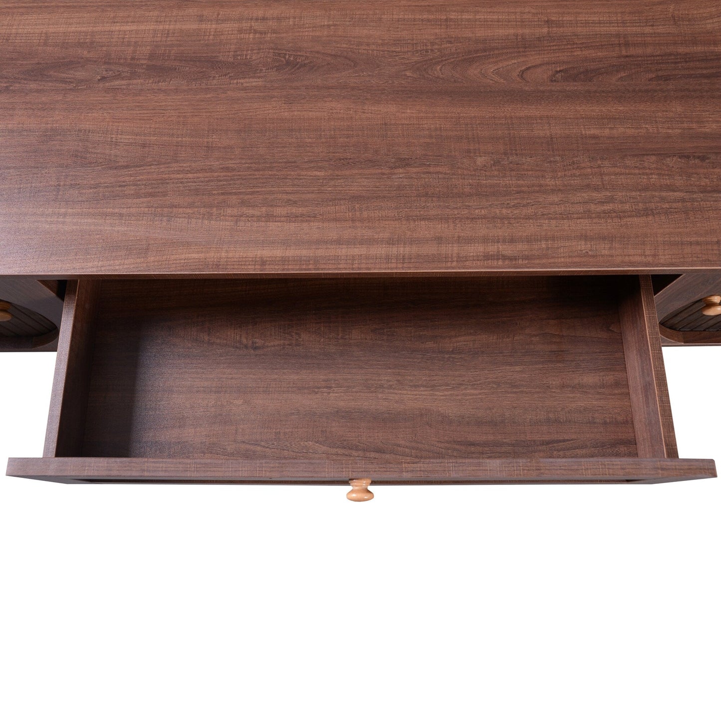 Fun Orange Modern/Contemporary Natural Wood+Brown Tv Cabinet (Accommodates TVs up to 70-in)
