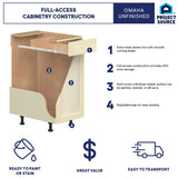 Project Source Omaha Unfinished 24-in W x 34.5-in H x 24.5-in D Unfinished Poplar 1-Drawer Base Ready To Assemble Cabinet (Recessed Panel Shaker Style)