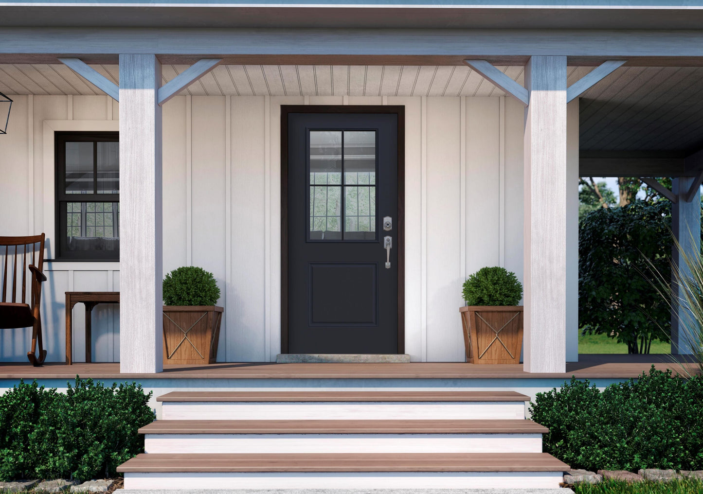 JELD-WEN 36x80 Steel prehung entry door, Left-hand inswing, Painted – vignette view 3