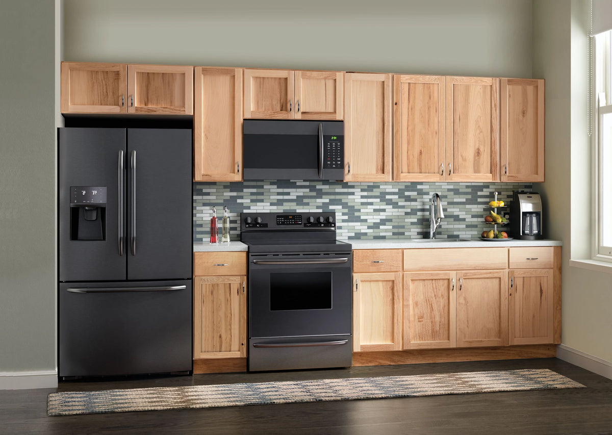 Project Source Branson 36-in W x 12-in H x 12-in D Hickory Wall Fully Assembled Cabinet (Recessed Panel Shaker Door Style)