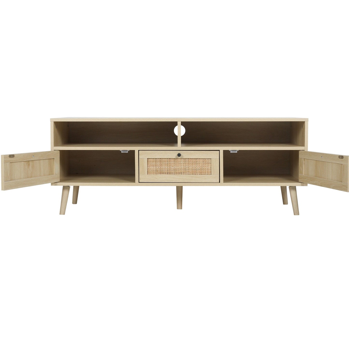 Fun Orange Modern/Contemporary Oak Tv Cabinet (Accommodates TVs up to 55-in)