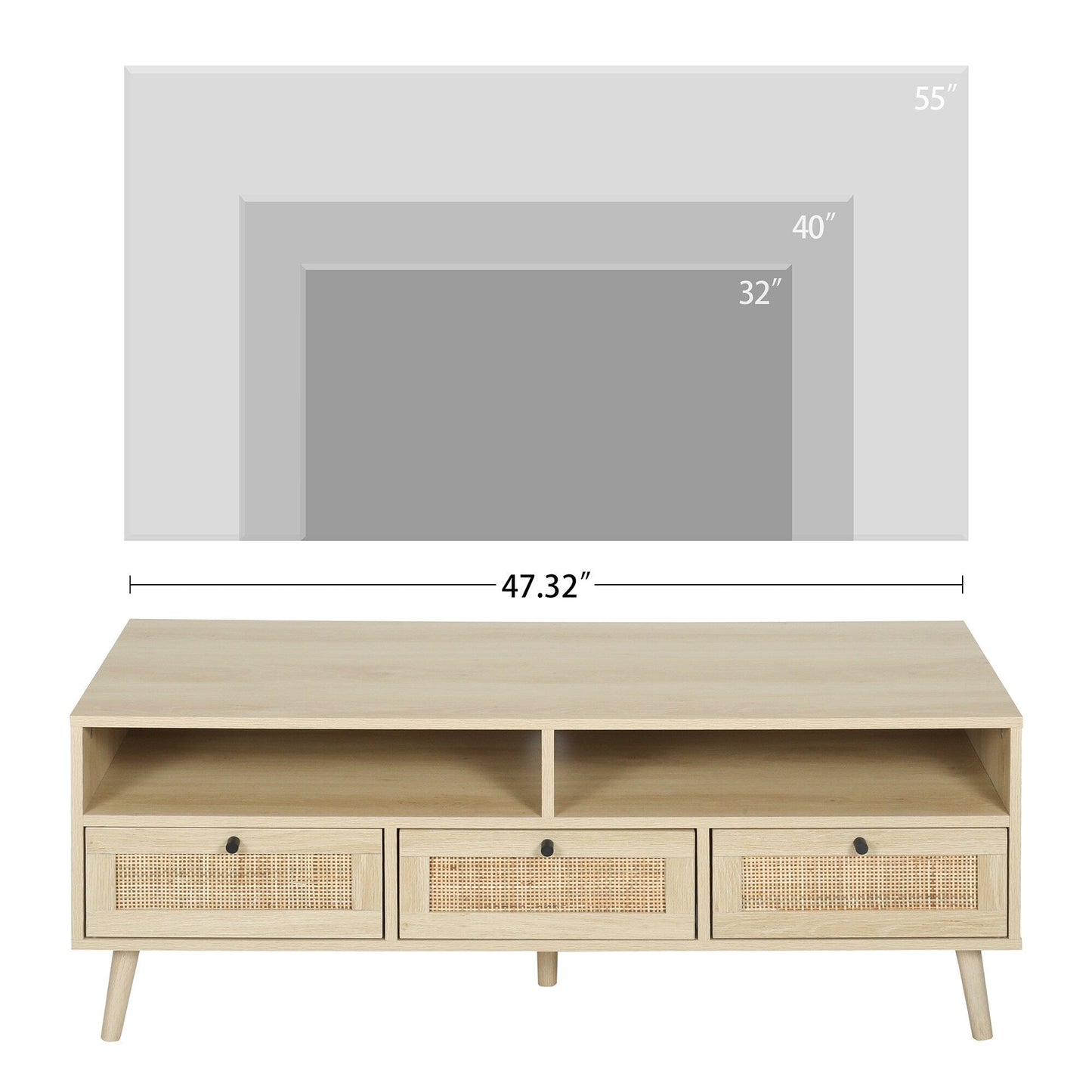 Fun Orange Modern/Contemporary Oak Tv Cabinet (Accommodates TVs up to 55-in)