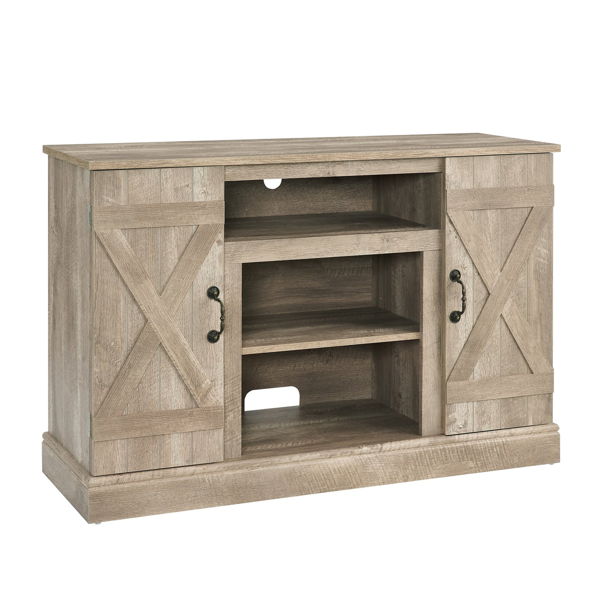 Fun Orange TV-STAND Farmhouse/Rustic Light Gray Tv Cabinet (Accommodates TVs up to 50-in)