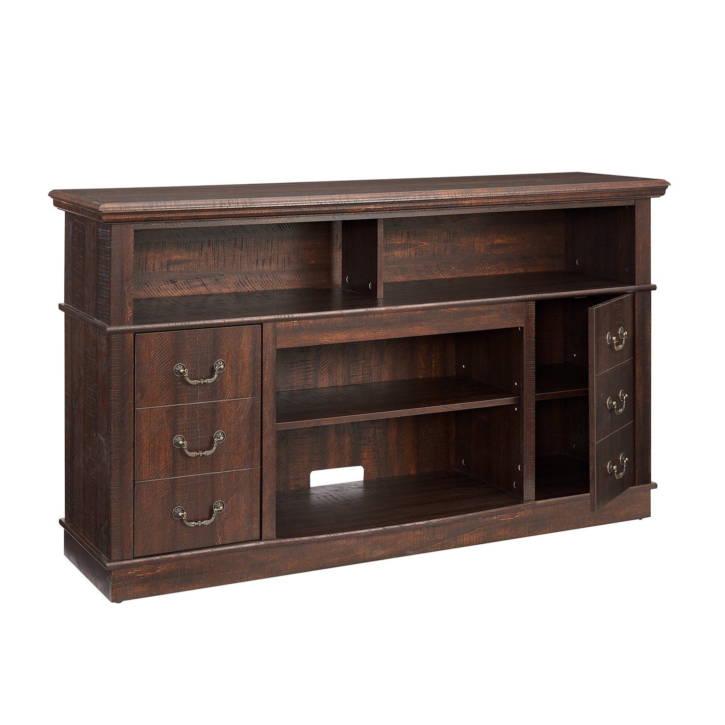 Fun Orange TV-STAND Farmhouse/Rustic Espresso Tv Cabinet (Accommodates TVs up to 65-in)