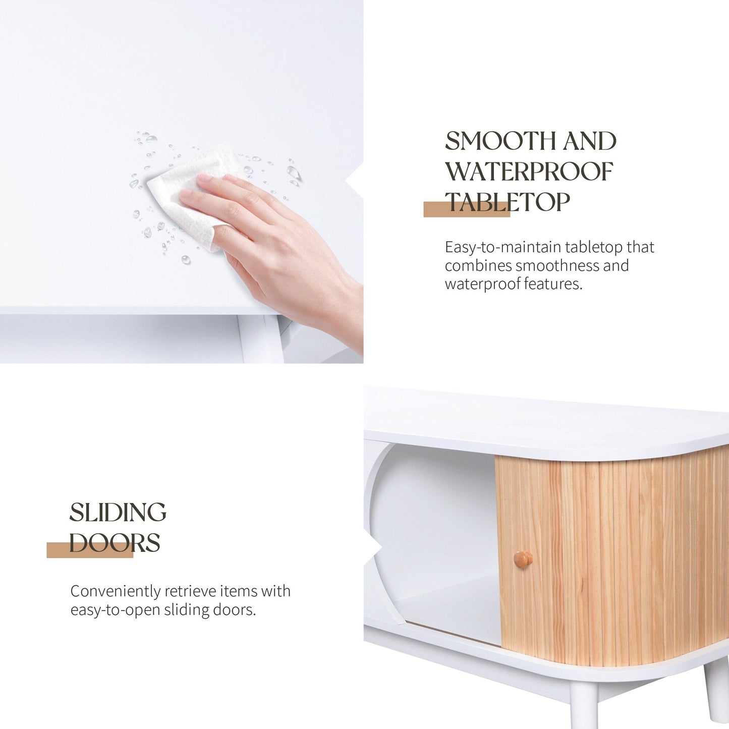 Fun Orange Modern/Contemporary Natural Wood+White Tv Cabinet (Accommodates TVs up to 70-in)