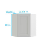RELIABILT Parkstone 23.875-in W x 30-in H x 12-in D White Diagonal Wall Fully Assembled Plywood Cabinet (Shaker Door Style)