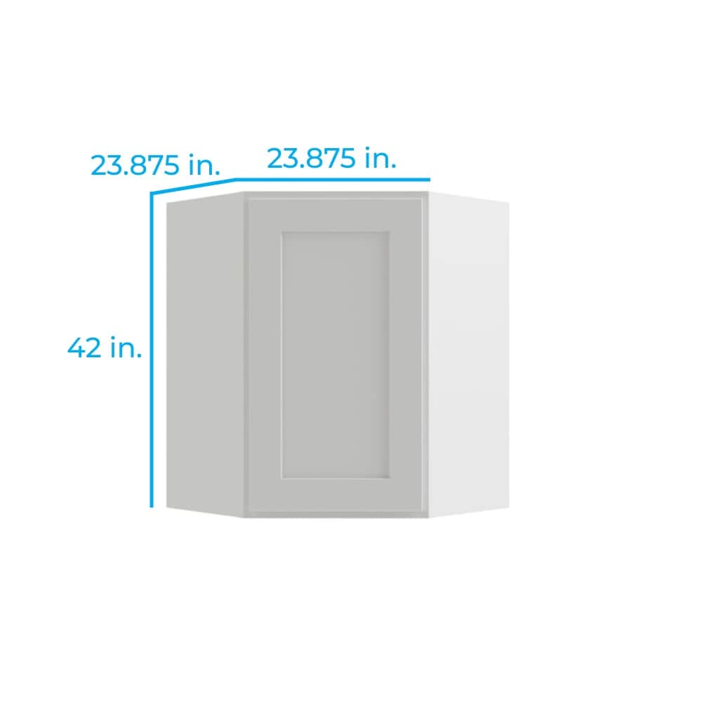 RELIABILT Parkstone 23.875-in W x 42-in H x 12-in D White Diagonal Wall Fully Assembled Plywood Cabinet (Shaker Door Style)