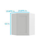 RELIABILT Parkstone 23.875-in W x 42-in H x 12-in D White Diagonal Wall Fully Assembled Plywood Cabinet (Shaker Door Style)