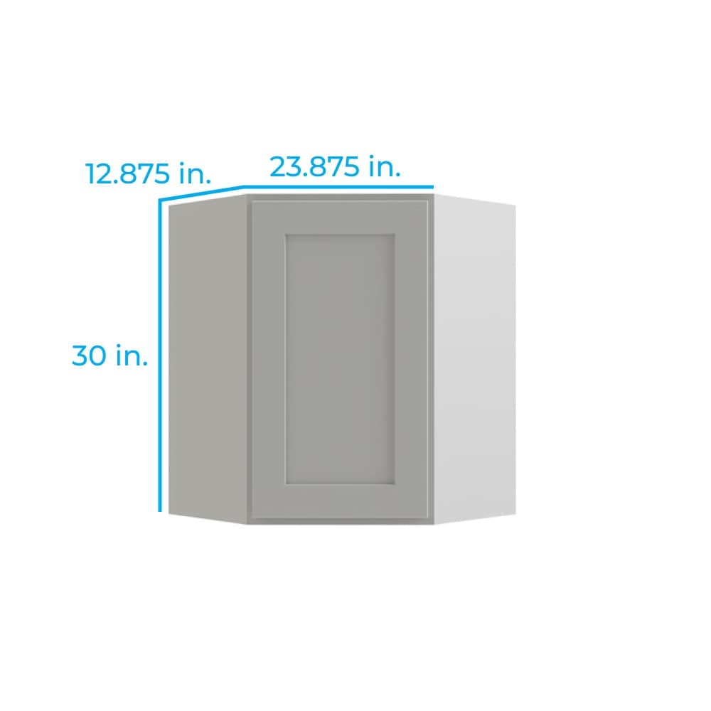 RELIABILT Parkstone 23.875-in W x 30-in H x 12-in D Grey Diagonal Corner Base Fully Assembled Plywood Cabinet (Shaker Style)