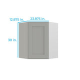 RELIABILT Parkstone 23.875-in W x 30-in H x 12-in D Grey Diagonal Corner Base Fully Assembled Plywood Cabinet (Shaker Style)