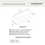 Sumner Street Home Hardware Lancaster 3-3/4-in (96mm) Center to Center Rectangular Bar Drawer Pull