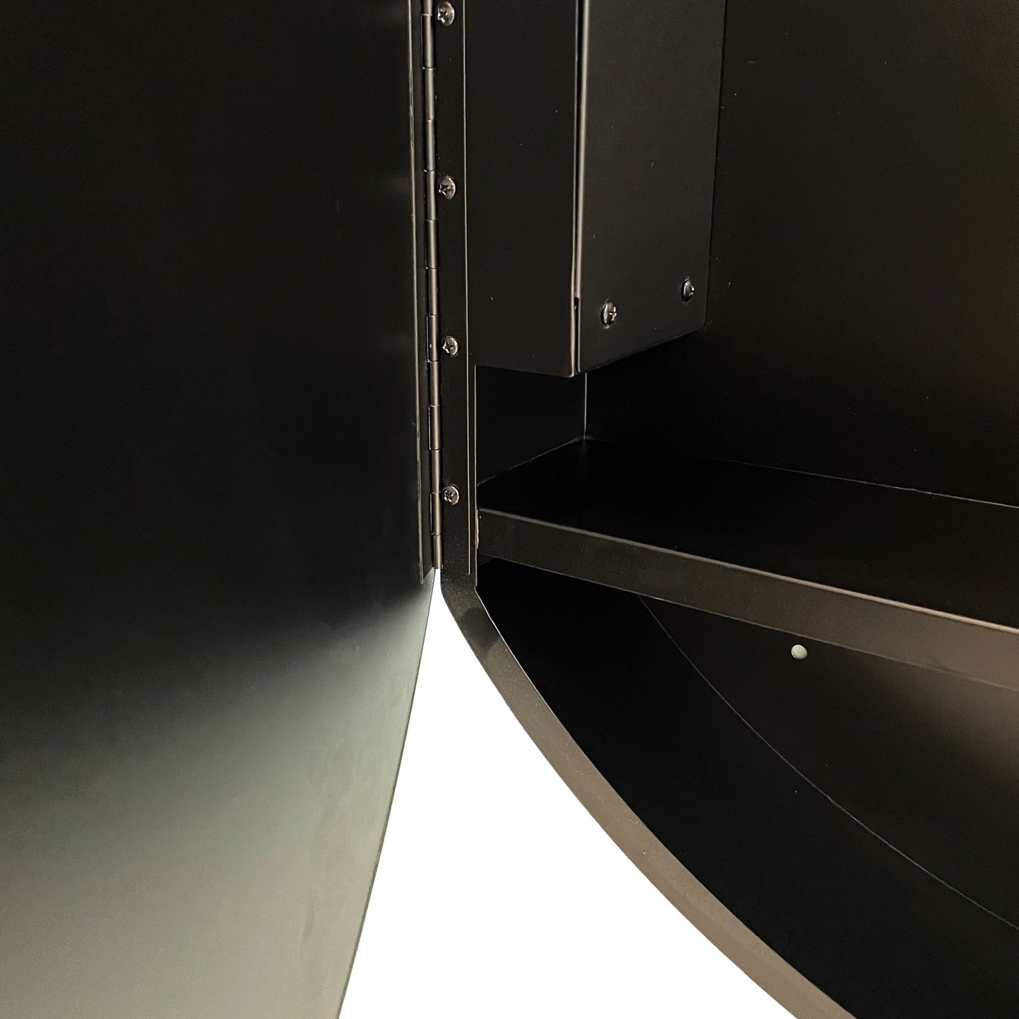 Forclover 26-in x 26-in Lighted LED Fog Free Surface/Recessed Mount Black Mirrored Round Medicine Cabinet