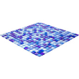 Apollo Tile Mingles Royal Blue and White 11-1/2-in x 11-1/2-in Glossy Glass Uniform Squares Floor and Wall Tile (18.69-sq. ft/ Carton)