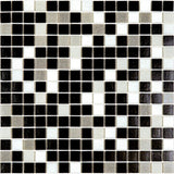 Apollo Tile Mingles White and Black 12-in x 12-in Glossy Glass Uniform Squares Floor and Wall Tile (20-sq. ft/ Carton)