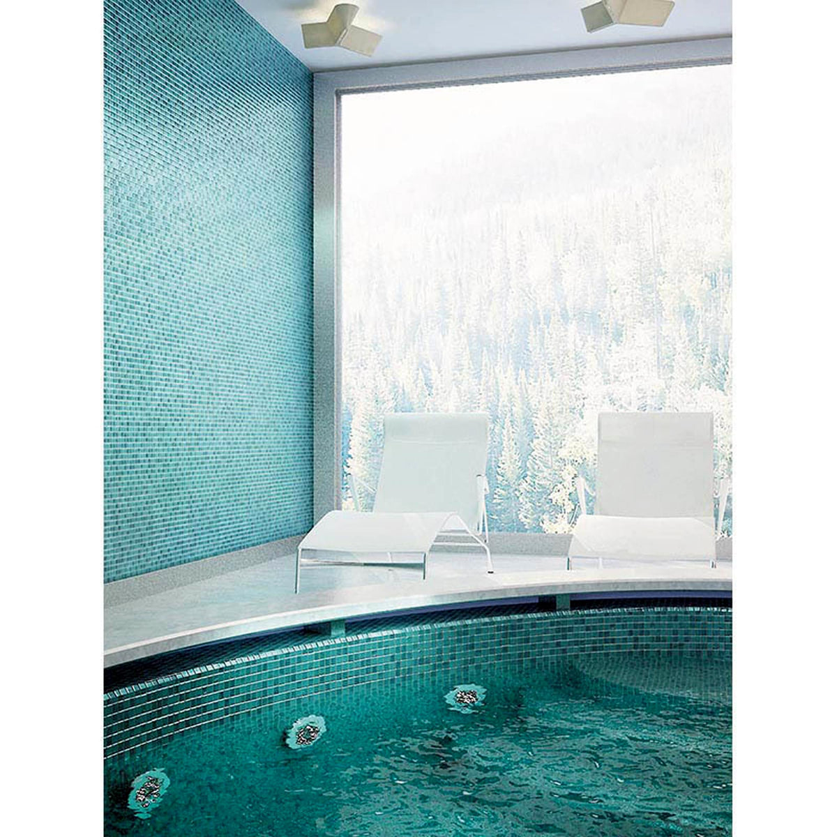 Apollo Tile Mingles Teal Green 12-in x 12-in Glossy Glass Uniform Squares Floor and Wall Tile (20-sq. ft/ Carton)
