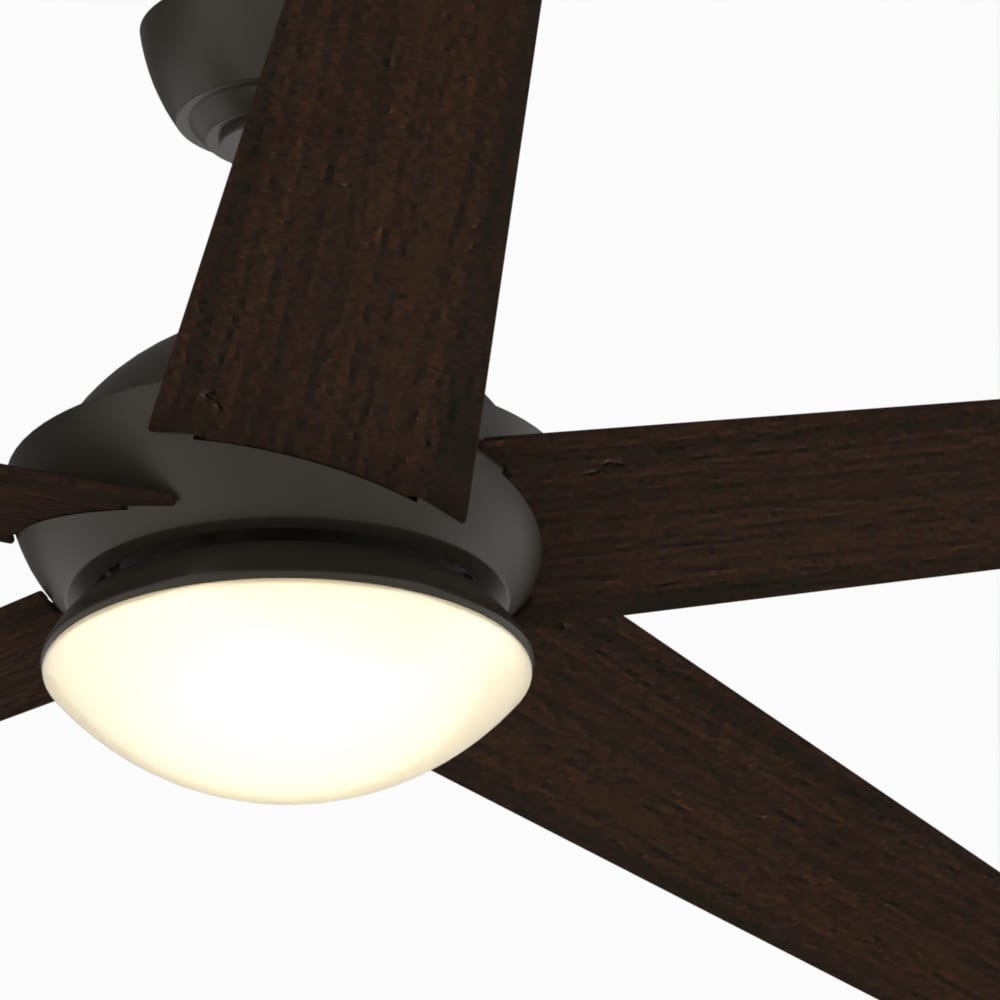 Fanimation Studio Collection Covert 64-in Aged Bronze LED Indoor/Outdoor Ceiling Fan with Remote, 5-Blade