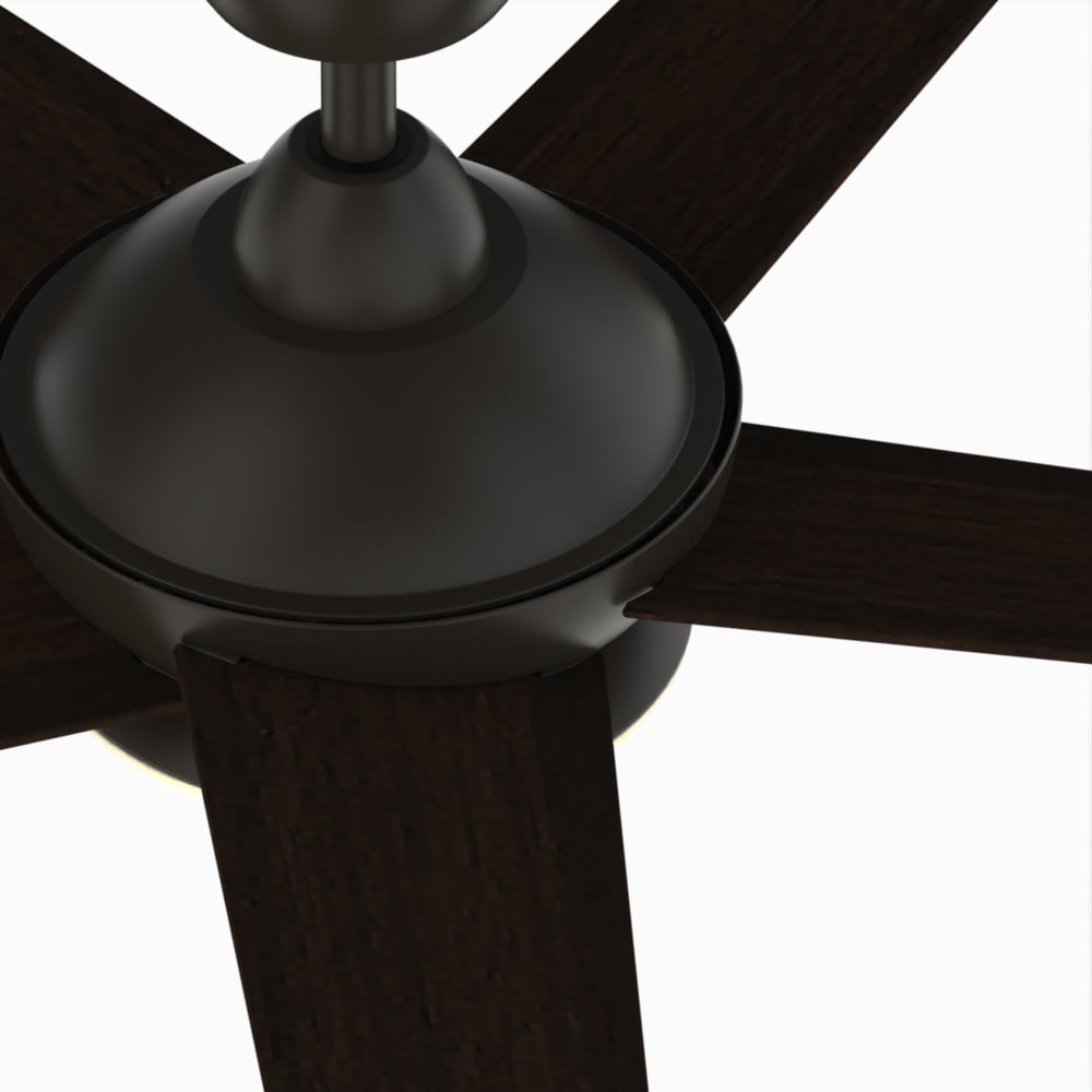 Fanimation Studio Collection Covert 64-in Aged Bronze LED Indoor/Outdoor Ceiling Fan with Remote, 5-Blade