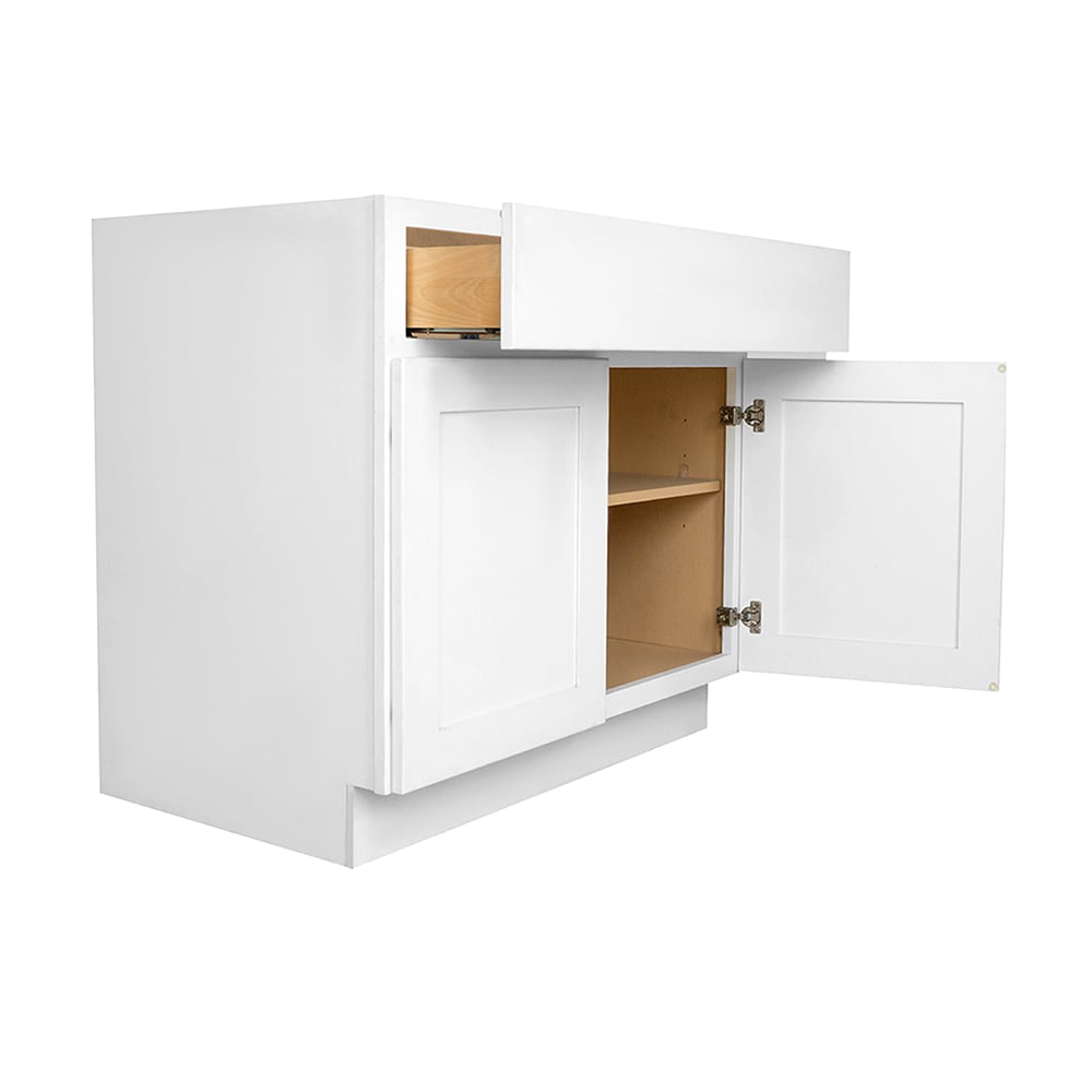RELIABILT Fairplay 36-in W x 34.5-in H x 24-in D White 1-Drawer Base Ready To Assemble Plywood Cabinet (Recessed Panel Shaker Door Style)