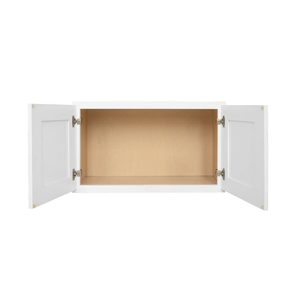 RELIABILT Fairplay 30-in W x 15-in H x 12-in D White Wall Ready To Assemble Plywood Cabinet (Recessed Panel Shaker Door Style)