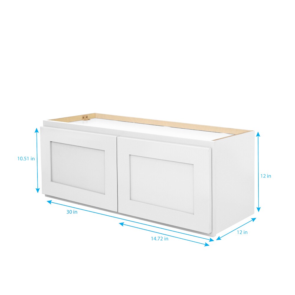 RELIABILT Fairplay 30-in W x 12-in H x 12-in D White Wall Ready To Assemble Plywood Cabinet (Recessed Panel Shaker Door Style)