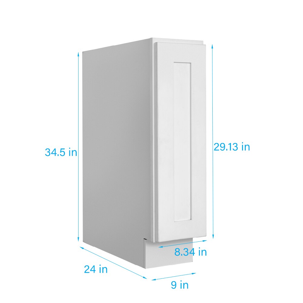 RELIABILT Fairplay 9-in W x 34.5-in H x 24-in D White Base Ready To Assemble Plywood Cabinet (Recessed Panel Shaker Door Style)
