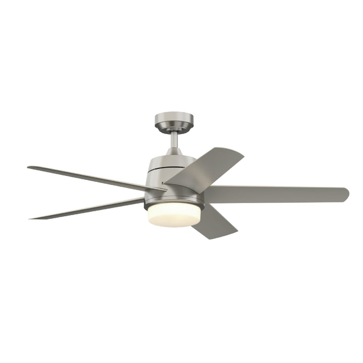 Fanimation Studio Collection Berlin 52-in Brushed Nickel LED Indoor/Outdoor Ceiling Fan with Remote (5-Blade)