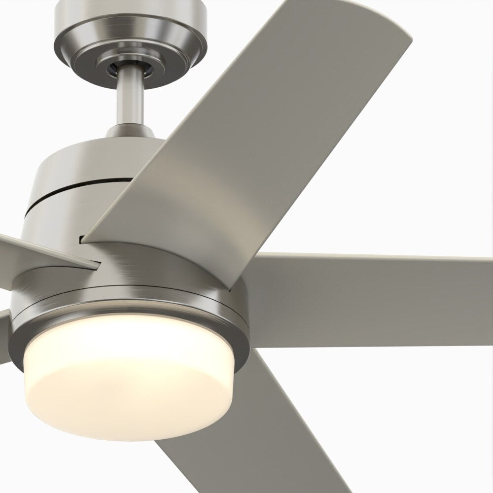 Fanimation Studio Collection Berlin 52-in Brushed Nickel LED Indoor/Outdoor Ceiling Fan with Remote (5-Blade)