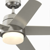 Fanimation Studio Collection Berlin 52-in Brushed Nickel LED Indoor/Outdoor Ceiling Fan with Remote (5-Blade)