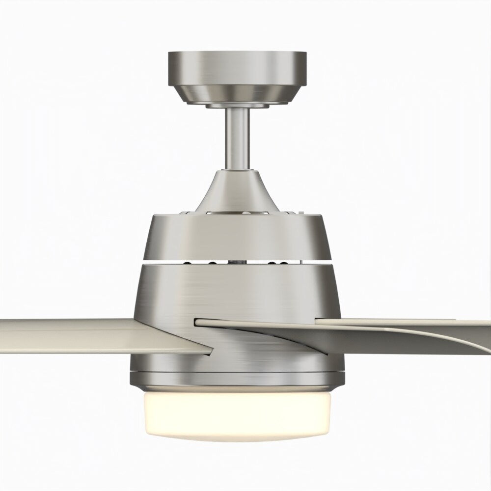 Fanimation Studio Collection Berlin 52-in Brushed Nickel LED Indoor/Outdoor Ceiling Fan with Remote (5-Blade)