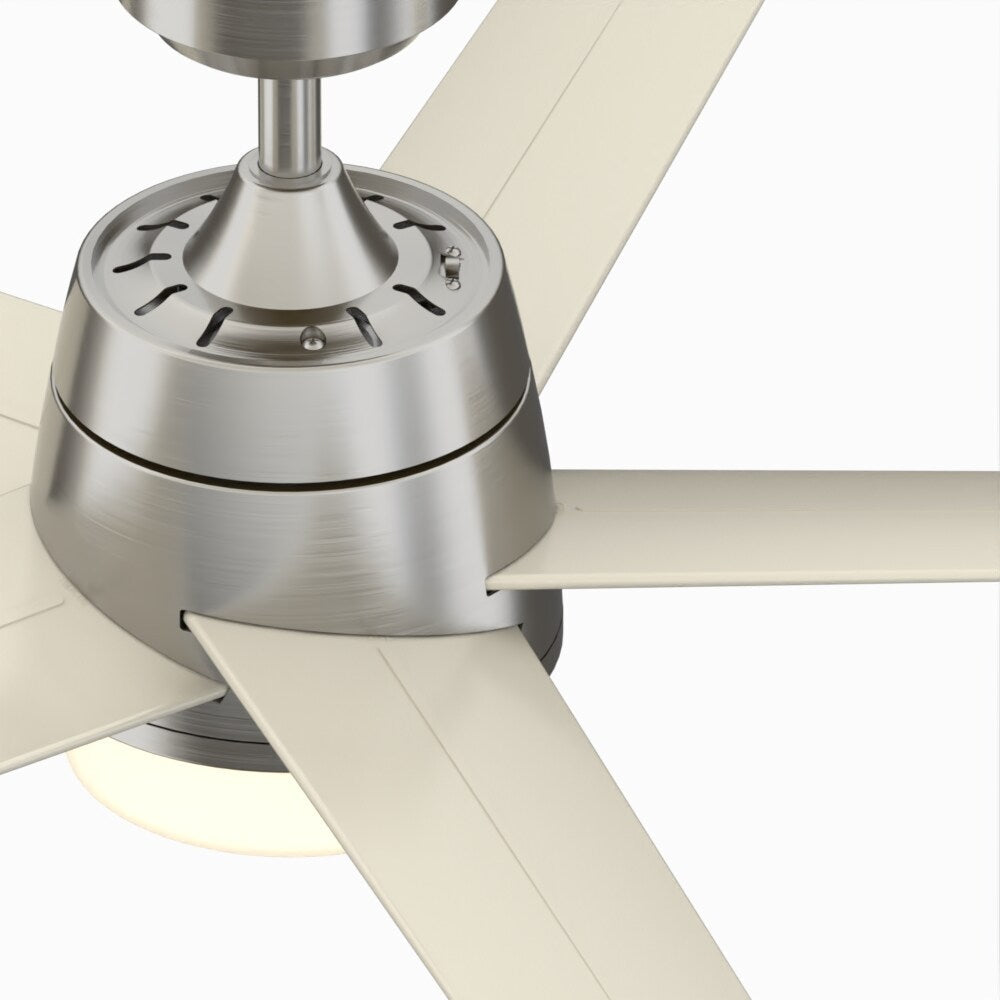 Fanimation Studio Collection Berlin 52-in Brushed Nickel LED Indoor/Outdoor Ceiling Fan with Remote (5-Blade)