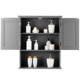 Goplus 8-in x 28-in x 23.5-in Grey Soft Close Bathroom Wall Cabinet