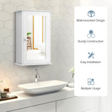 Goplus 6-in x 21-in x 13.5-in White Soft Close Bathroom Wall Cabinet