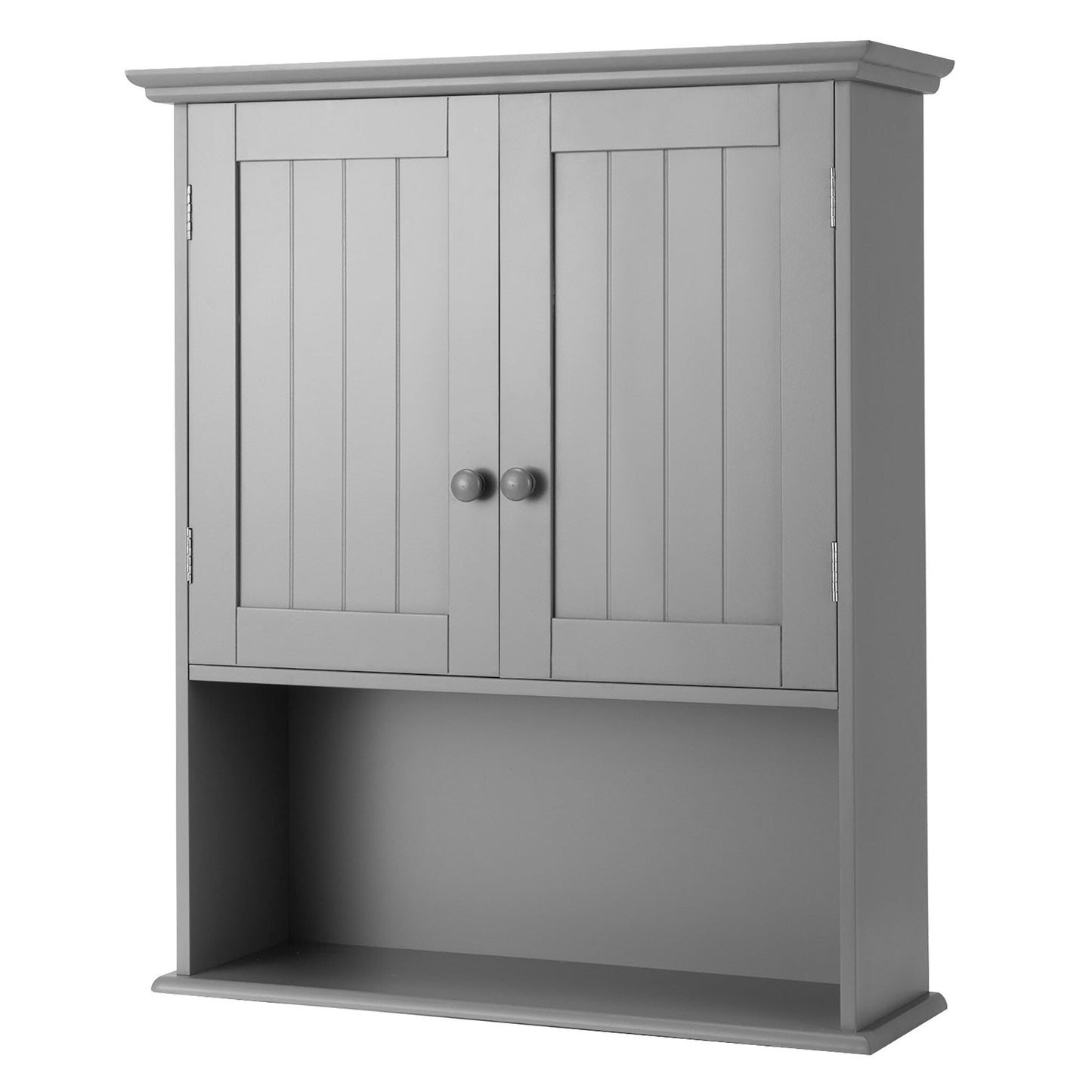 Goplus 8-in x 28-in x 23.5-in Grey Soft Close Bathroom Wall Cabinet