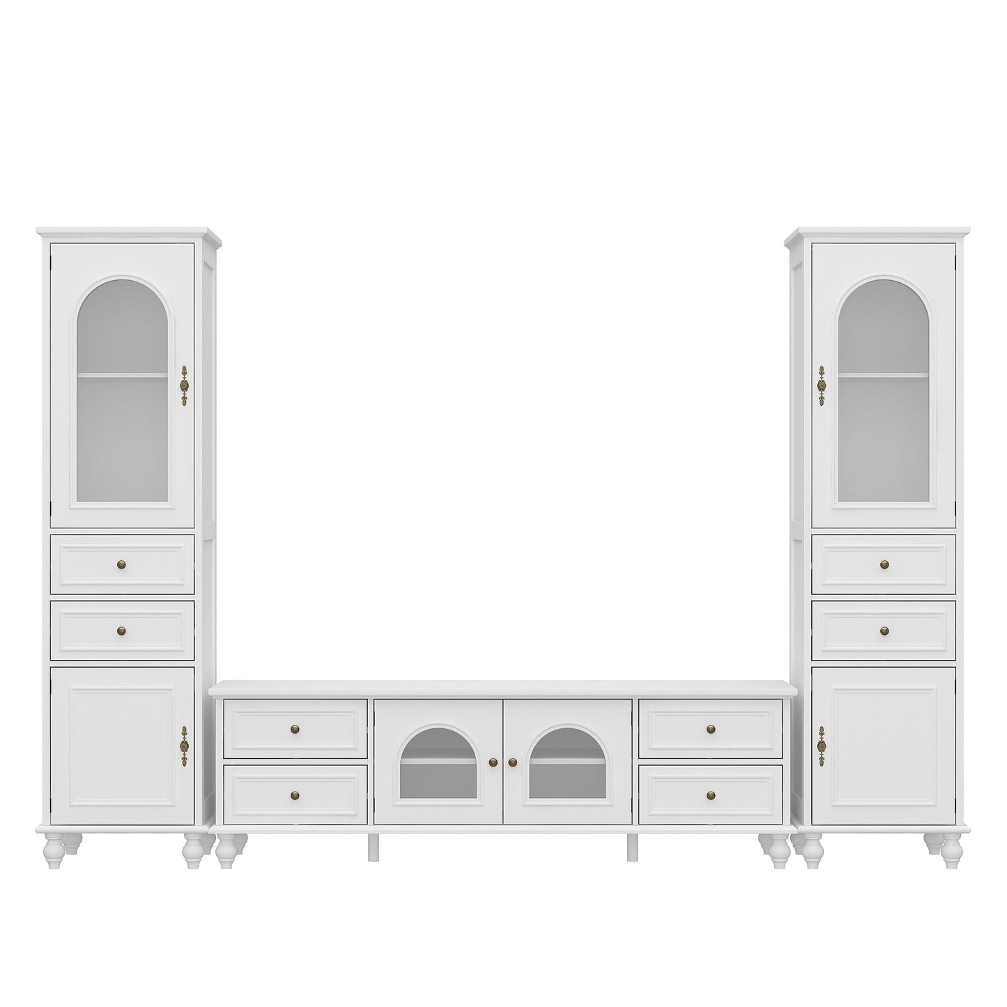 FUFU&GAGA Modern/Contemporary White Tv Cabinet Integrated Tv Mount (Accommodates TVs up to 60-in)