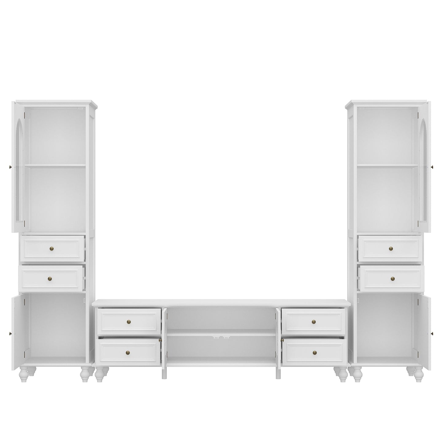 FUFU&GAGA Modern/Contemporary White Tv Cabinet Integrated Tv Mount (Accommodates TVs up to 60-in)