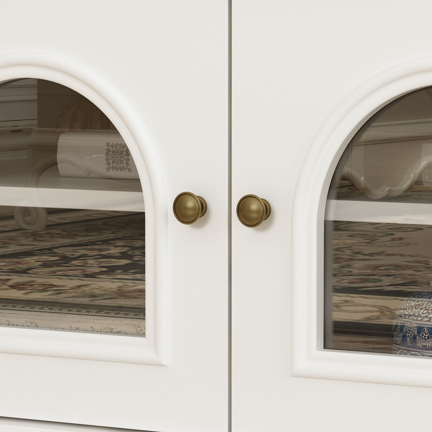 FUFU&GAGA Modern/Contemporary White Tv Cabinet Integrated Tv Mount (Accommodates TVs up to 60-in)