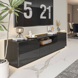 FUFU&GAGA Modern/Contemporary Black Tv Cabinet Integrated Tv Mount (Accommodates TVs up to 70-in)