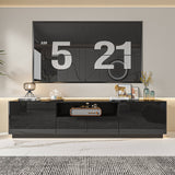 FUFU&GAGA Modern/Contemporary Black Tv Cabinet Integrated Tv Mount (Accommodates TVs up to 70-in)