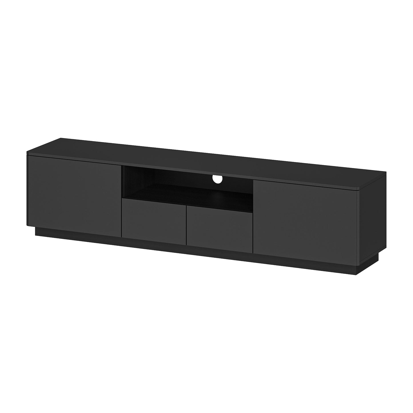 FUFU&GAGA Modern/Contemporary Black Tv Cabinet Integrated Tv Mount (Accommodates TVs up to 70-in)